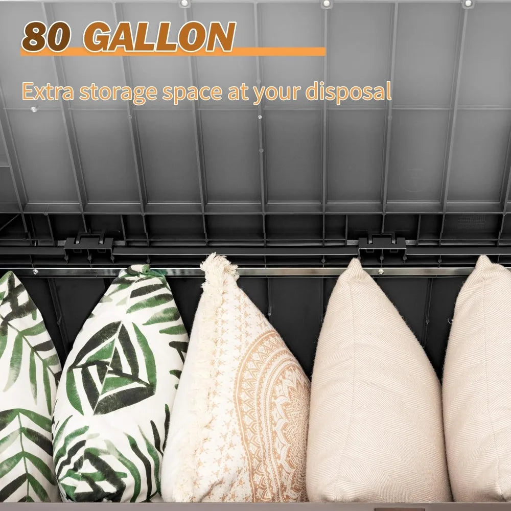 80-Gallon Black Lockable Deck Storage Bench