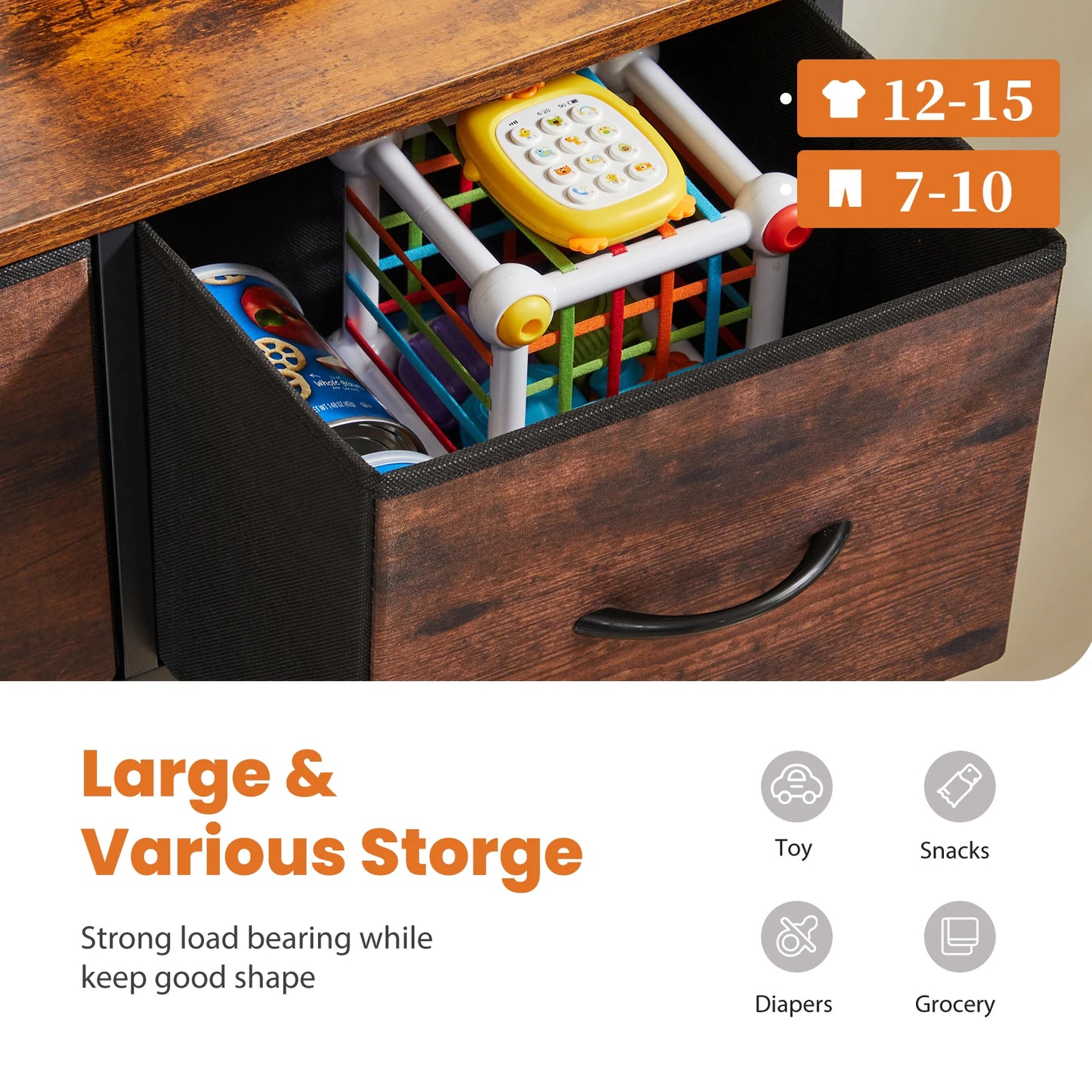 9-Drawer Fabric Dresser Organizer